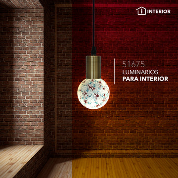 Luminario decorativo cilíndrico  para suspender acabado verde bronce, cuerpo de aluminio con base E26 de Philco