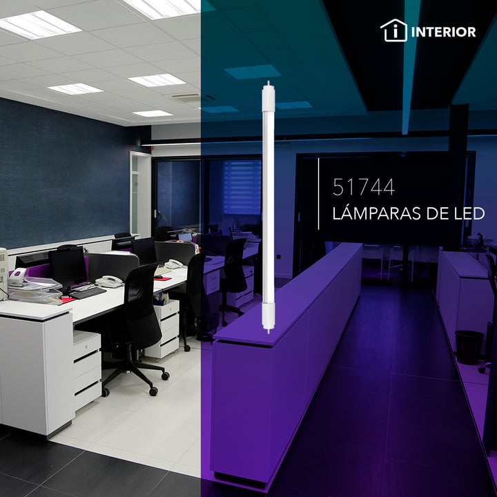 Tubo T5 LED 9W G5 100- 265V  54.1cm, opciones color de luz Neutro (4100K) o frío (6500K), acabado opalino con conexión en ambos lados de Philco