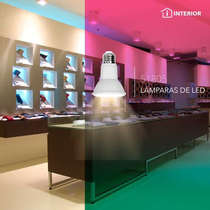 PAR20 Línea ECO LED 8W E26 100-240V, opciones color de luz neutro cálido (3000K) o frío (6500K) marca Philco