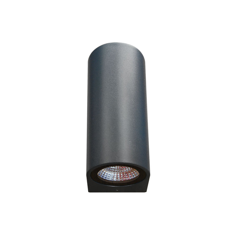 Luminario arbotante LED de exterior cilíndrico  12W 90° 90-265V IP54, color de luz neutro cálido (3000K) luz directa e indirecta acabado negro de Philco