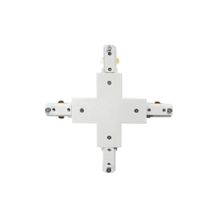 Conector de policarbonato para riel Tipo X en acabados blanco y negro de Philco