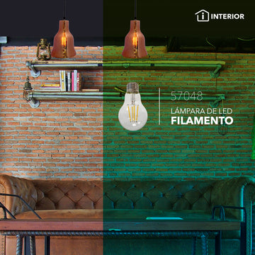 Foco filamento LED 5W E26  127V, color de luz neutro cálido (3000K) de Philco