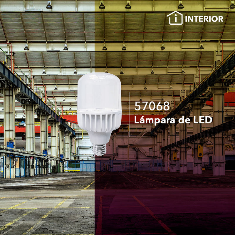Foco LED alta potencia 40W E39 110-240V, color de luz neutro cálido (3000K) o frío (6500K) acabado transparente de Philco