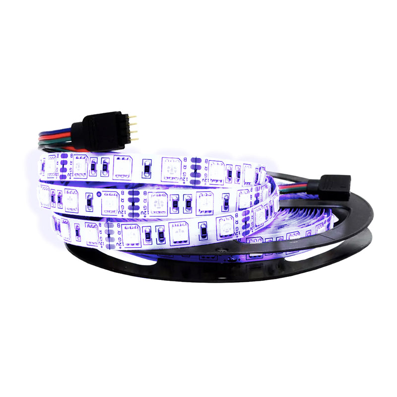 Tira LED de interior RGB con control remoto 24W incluye eliminador 100-240V, rollo de 5m, 54 LEDs/m de Brilla Max