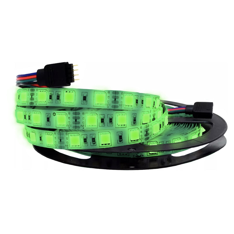 Tira LED de interior color verde de 24W incluye eliminador 100-240V, rollo 5m, 54 LEDs/m de Brilla Max