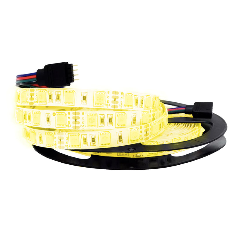 Tira LED de interior color amarillo 24W incluye eliminador 100-240V, rollo 5m, 54 LEDs/m de Brilla Max