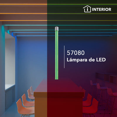 Tubo Colores T8 LED 18W G13 110-240V, opciones colores de luz rojo / azul / verde / amarillo con conexión en ambos lados de Philco