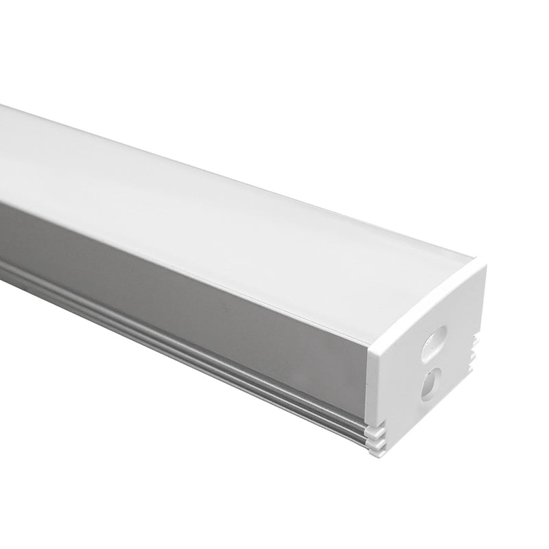 Perfil de aluminion con difusor para sobreponer con riel modelo 57093 (accesorios se venden por separadao) -L:2m A:2.5 cm Al: 1.5cm- para tira LED de Philco