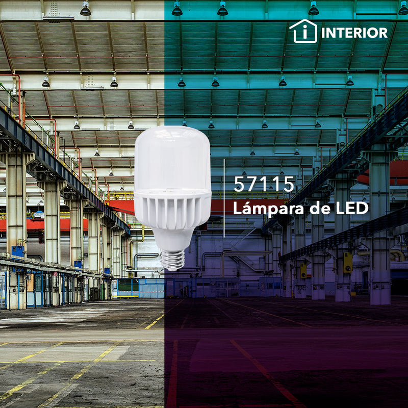 Foco LED alta potencia 50W E39 110-240V, color de luz frío (6500K) acabado transparente de Philco