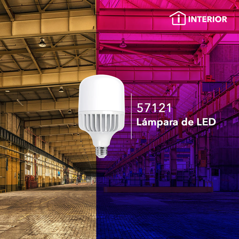 Foco LED alta potencia 30W E26 110-240V, color de luz frío (6500K) acabado opalino de Philco