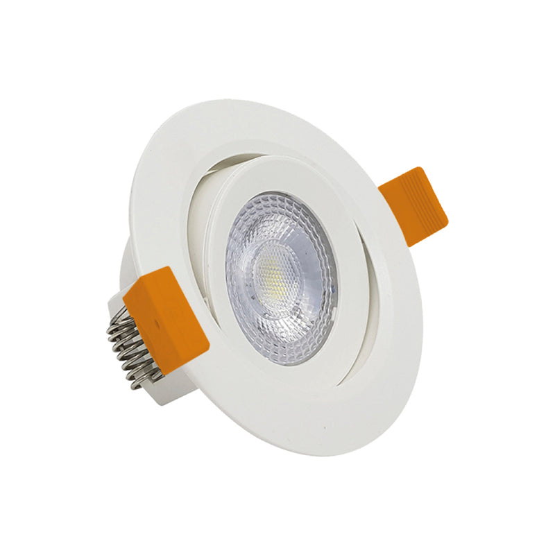 Downlight LED circular dirigible 6W 36° 100-240V (Ø9cm), opciones color de luz neutro cálido (3000K) ó frío (6500K) acabado blanco de Philco