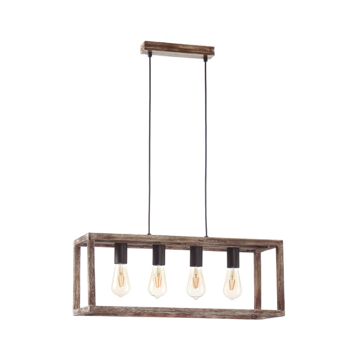 Luminario decorativo para suspender con 4 bases E26 cuerpo de madera de Philco