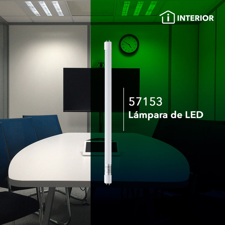 Tubo T8 LED 9W G13 110- 240V 60cm, color de luz frío (6500K) acabado vidrio opalino con conexión en ambos lados de Philco