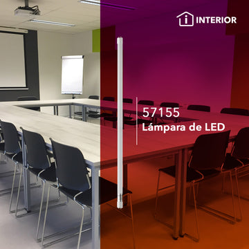 Tubo T8 LED G13 18W 110- 240V 120cm, color de luz frío (6500K) acabado vidrio opalino con conexión en ambos lados de Philco