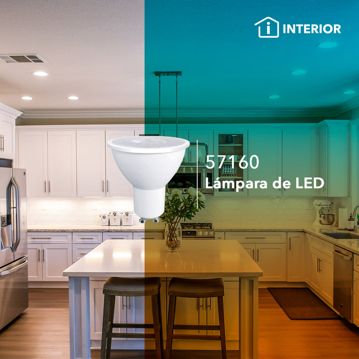 MR16 LED  6W GU10 100-240V, color de luz neutro cálido (3000K) o frío (6500K) de Philco