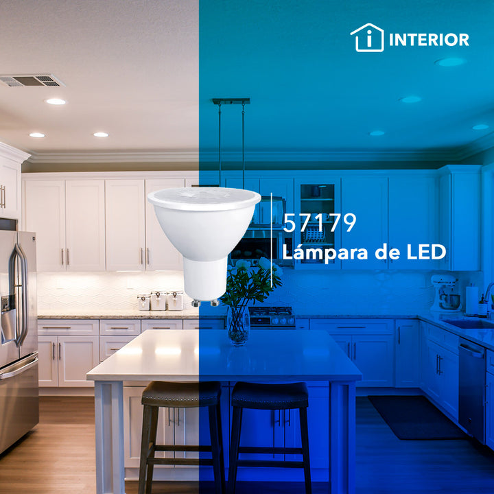 MR16 LED  6W GU10 100-240V, color de luz neutro cálido (3000K) o frío (6500K) de Philco