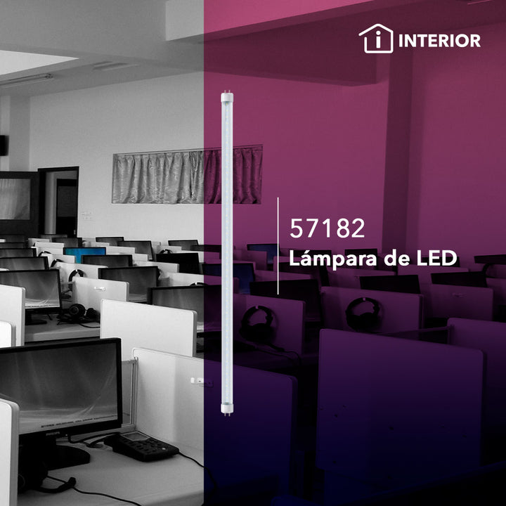 Tubo T5 LED 9W G5 100- 265V 56.3cm, color de luz frío (6500K), acabado transparente con conexión en ambos lados de Philco