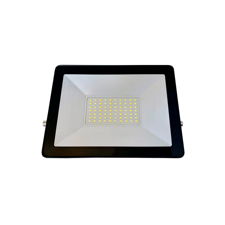 Reflector exterior LED 100W 120° 100-240V IP65, color de luz frío (6500K) con cuerpo de aluminio acabado negro de Philco