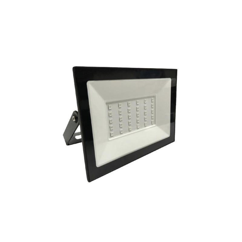 Reflector exterior LED RGB 30W 120° 100-240V IP65 con control remotro y 4 efectos de luz, con cuerpo de aluminio acabado negro de Philco