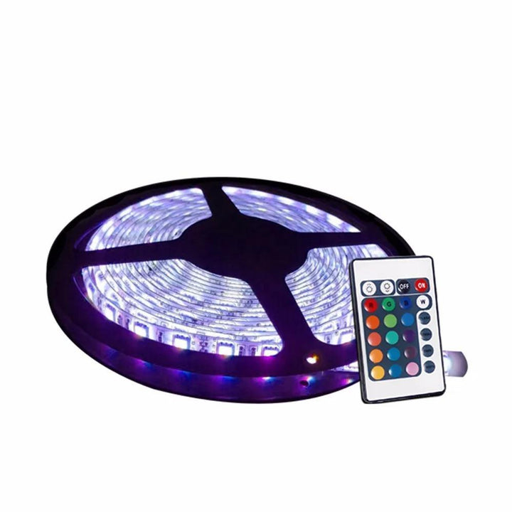 Tira LED RGB con control remoto incluido 40W 85-265V IP65 para interior y exterior, rollo de 5 metros, 60 LEDs por metro de Philco