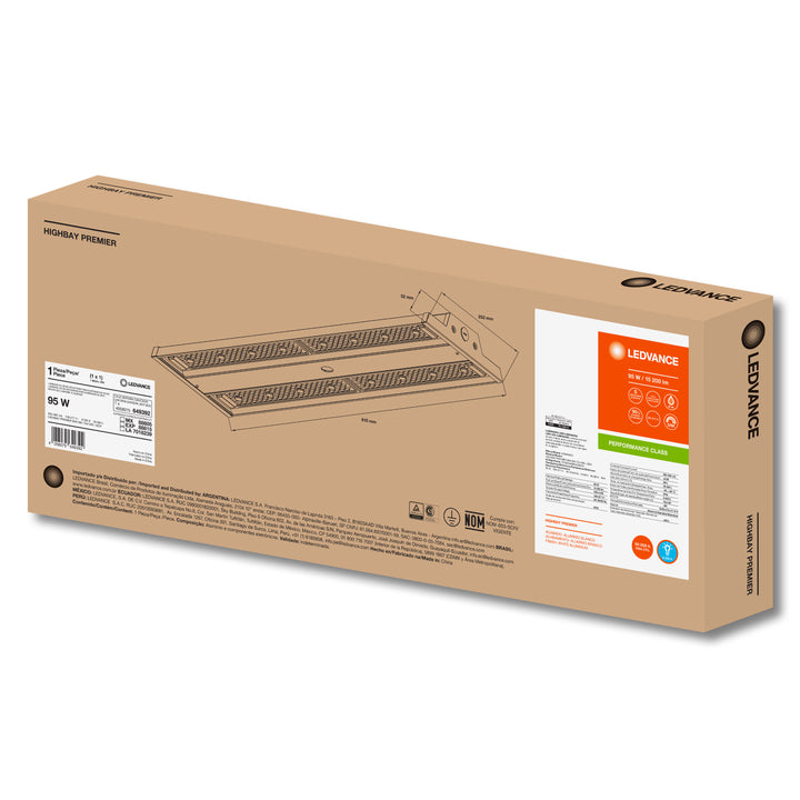 Luminario Premier 95W 70°x120° 100-277V atenuable 0-10V opción color de luz 5000K / 6500K de Ledvance