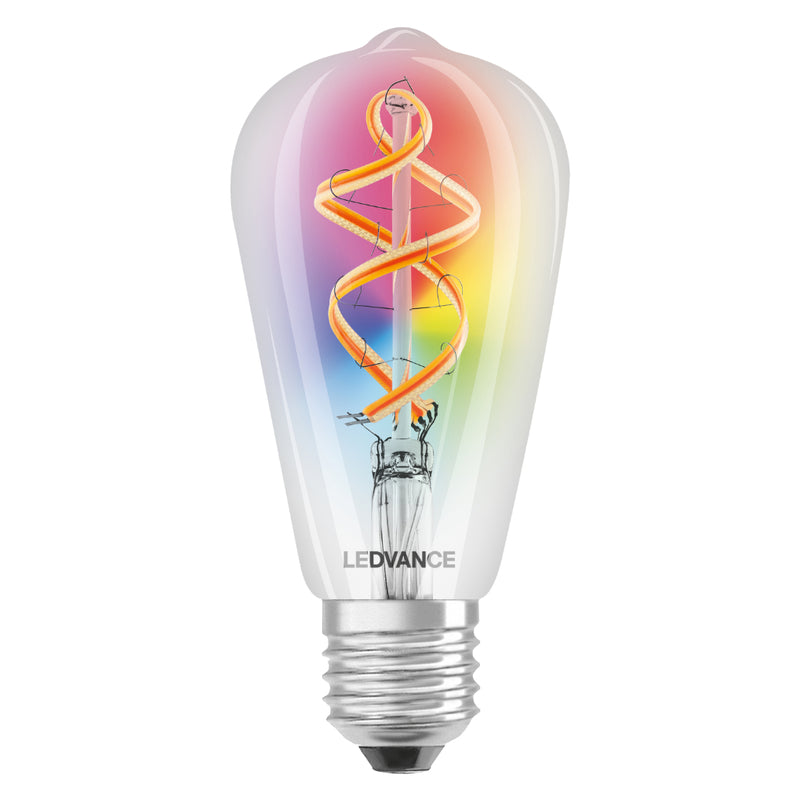 Foco Edison Filamento LED SMART+ RGB + Luz Cálida 6W control con Alexa y Google Home de Ledvance