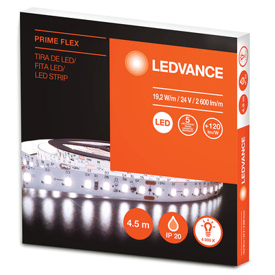 Tira LED PRIME FLEX 19.2W/m 24V para interiores 4.5m marca Ledvance