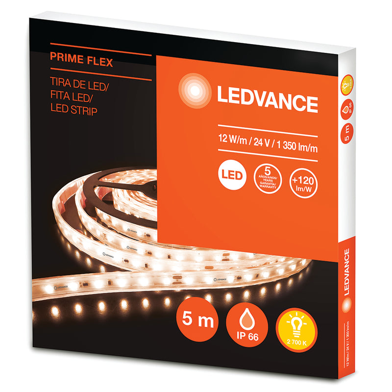 Tira LED PRIME FLEX 12W/m 24V para exteriores 5m marca Ledvance