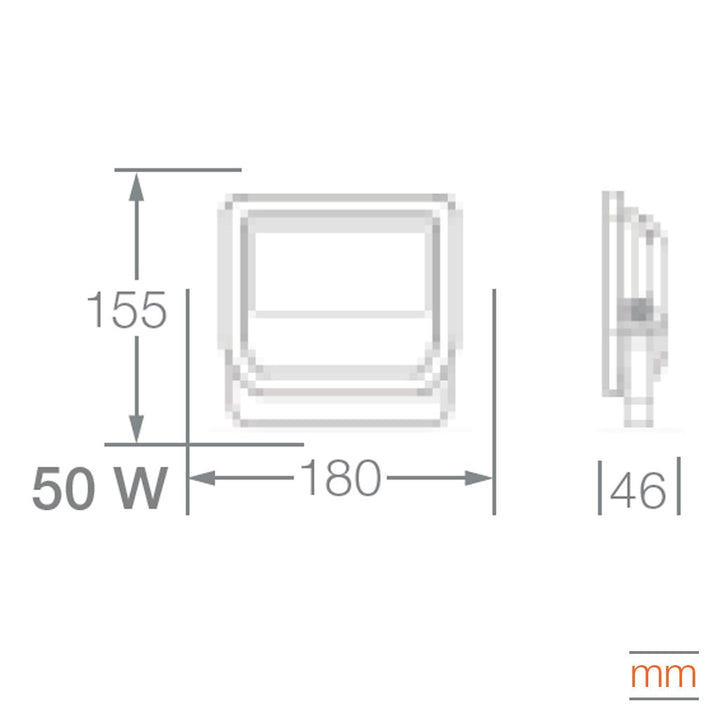 Reflector Exterior LED 50W Floodlight Performance opción de acabado negro o blanco y color de luz neutro cálido o neutro frío de Ledvance