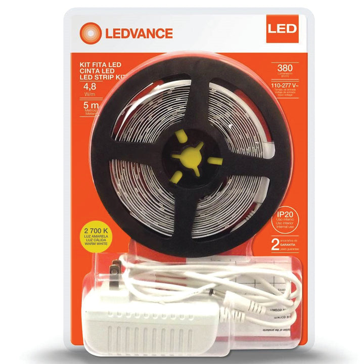 Kit Tira LED ECOKIT 4.8W/m para interiores rollo de 5m 100-277V listo para conectarse  marca Ledvance
