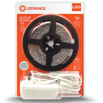 Kit Tira LED ECOKIT 4.8W/m para interiores rollo de 5m 100-277V listo para conectarse  marca Ledvance