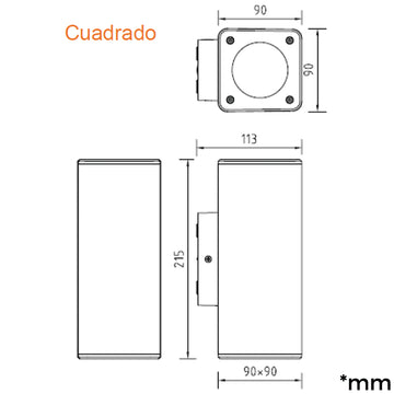 Aplique Dual Rectangular Luz Directa / Indirecta opción acabado negro o blanco con bases GU10 de Ledvance