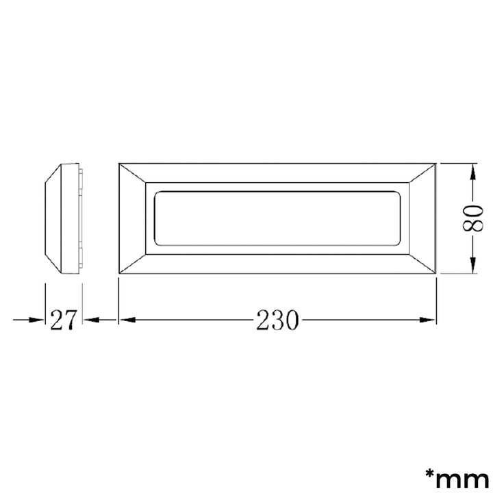 Luminario Rectangular LED Decoled Signal para muro 4W luz cálida opción acabado negro o blanco de Ledvance