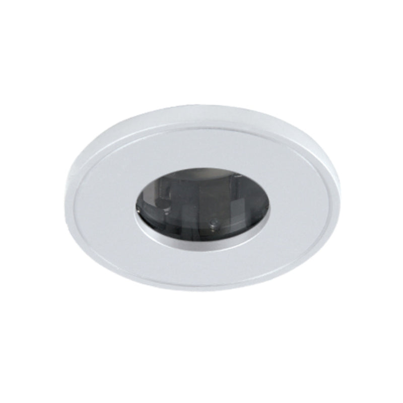 Downlight circular fabricado en aluminio con cristal de protección RING IP55QR, ideal para zonas húmedas para lámpara MR16, acabados negro / blanco mate / gris satinado de LAMP