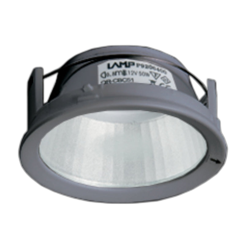 Downlight fabricado en aluminio con cristal serigrafiado GALA ACC para lámpara MR16, acabados blanco mate/gris satinado de LAMP
