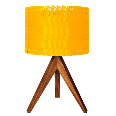 Lámpara de mesa fabricada en acrílico troquelado (opción colores) y madera semipreciosa ACME35 de Kookay