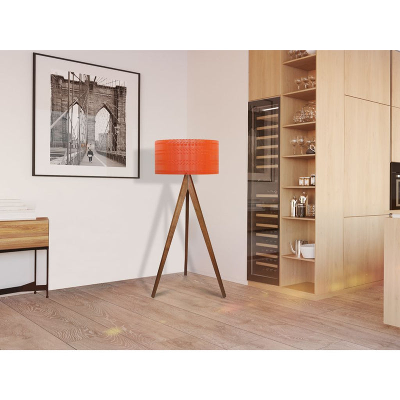 Lámpara de piso fabricada en acrílico troquelado (opción colores) y madera semipreciosa ACPI56 de Kookay