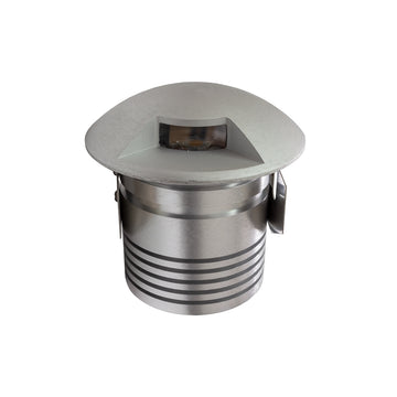 Luminario AFRA para empotrar en piso con doble salida de luz 3w color de luz neutro cálido incluye housing, acabado aluminio pulido IK08 de Auro