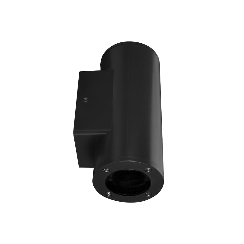 Luminario cilíndrico DOLI bidireccional para foco MR16 GU10 acabado negro o blanco de Auro