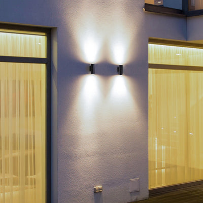 Luminario cilíndrico bidireccional GAIA LED para muro 2x6W 90° color de luz neutro cálido (3000K) acabado gris de Auro