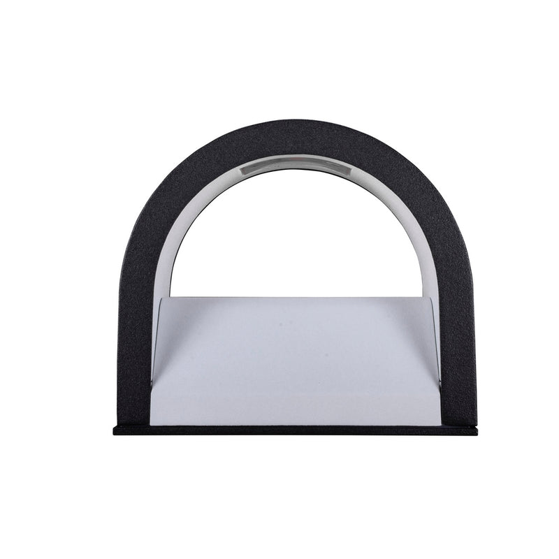 Luminario arbotante circular HELGA 4w 90° opción de acabado acero inoxidable y negro, color de luz neutro cálido de Auro