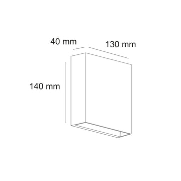 Luminario arbotante rectangular PAT 6w color de luz neutro cálido acabado gris (Incluye tapa adicional en blanco) de Auro