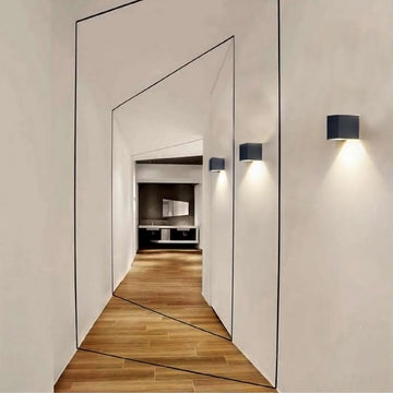 Luminario rectangular GLAD para un foco MR16 GU10 acabado gris urbano o blanco de Auro