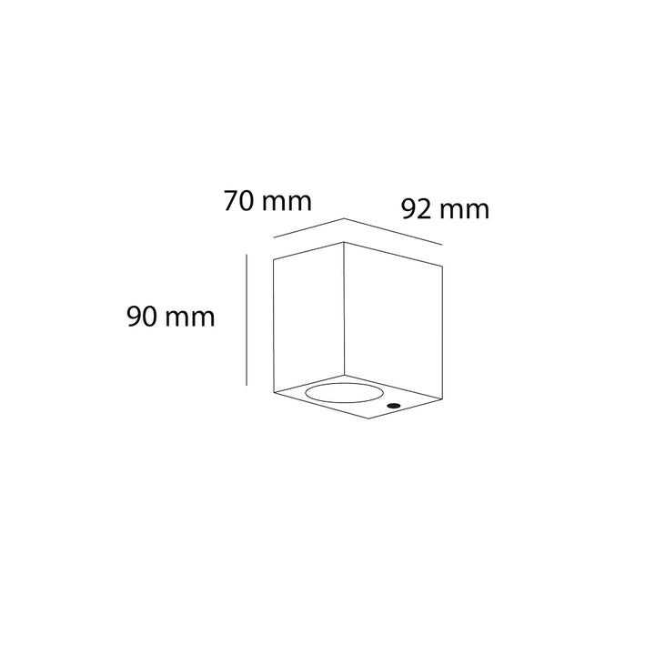 Luminario rectangular GLAD para un foco MR16 GU10 acabado gris urbano o blanco de Auro