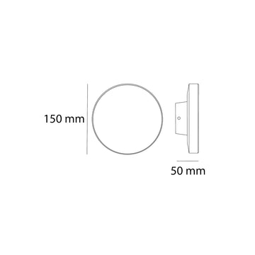 Luminario decorativo circular para muro 8w opción acabado blanco o negro color de luz neutro cálido de Auro