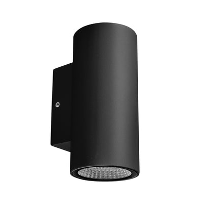 Luminario cilíndrico bidireccional BASIL 2x3W 90° para muro opción acabado blanco o negro color de luz neutro cálido (3000K) de Auro