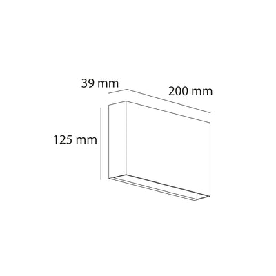 Luminario arbotante rectangular KUNO bidireccional 12w 65° color de luz neutro cálido acabado gris (tapa blanca incluida) de Auro