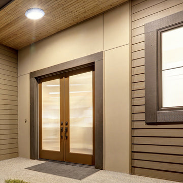 Luminarior blanco exterior circular para sobreponer ILSE 12w opción color de luz neutro cálido o neutro de Auro