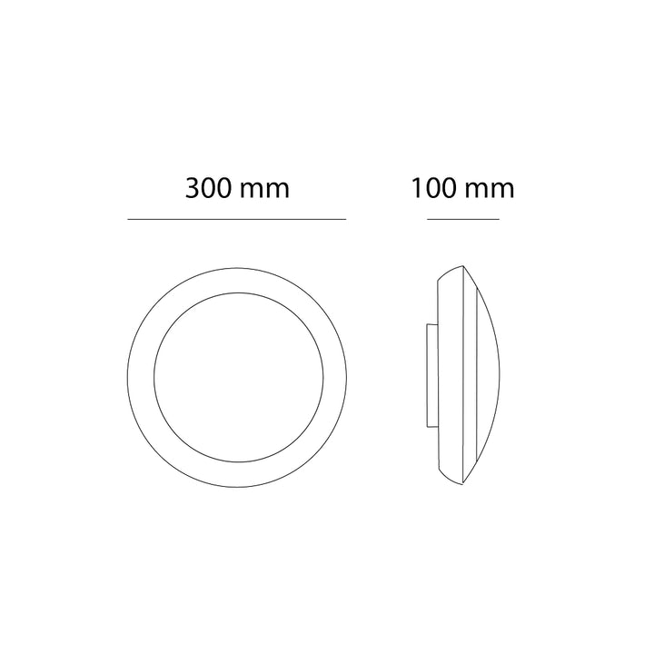 Luminarior blanco exterior circular para sobreponer ILSE 12w opción color de luz neutro cálido o neutro de Auro