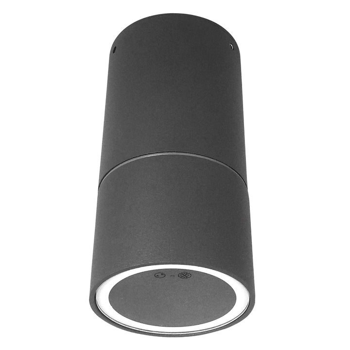 Luminario cilíndrico para sobrener en exterior MILO para lámpara MR16 GU10 acabado gris urbano de AURO Lighting